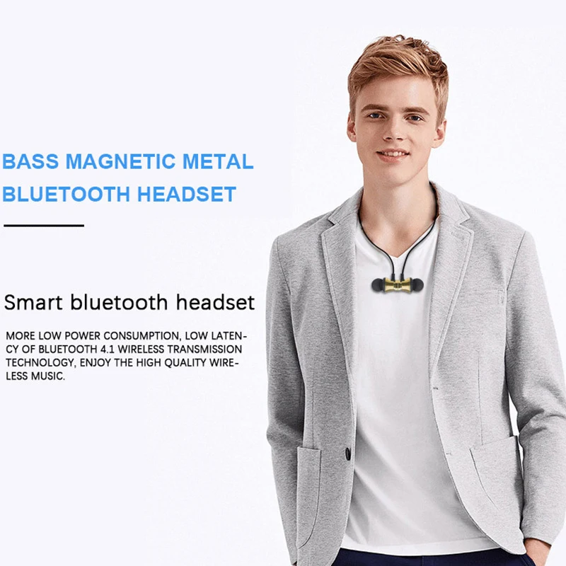 Магнитные спортивные Bluetooth наушники XT11 стереонаушники с микрофоном для IPhone 8