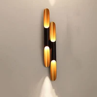 post modern wall light lamp sconce led up down aluminum pipe wing 2 wall lights black golden wall lamp light bedroom