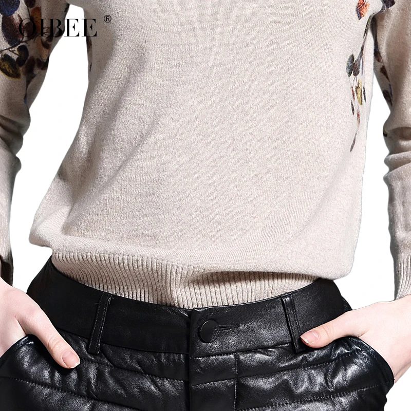 

2019OIBEE Fashion Computer Knitted Print O-Neck Outwear Warm Wool Sweater