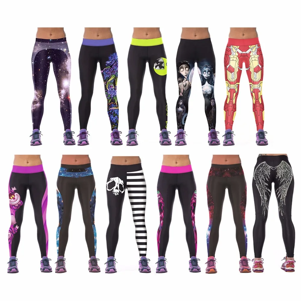 Женские YOGA Тренировки Тренажерный Зал Цифровой Печати Спортивные Брюки Фитнес