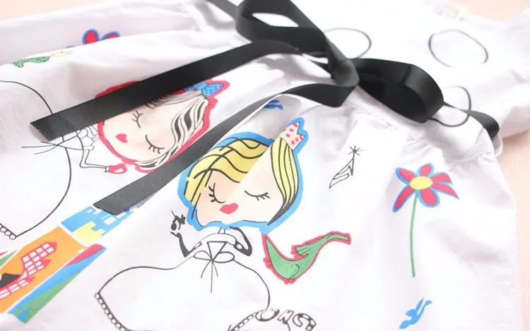 Розничная продажа новинка 2019 одежда для девочек 100% хлопок милое маленькое белое