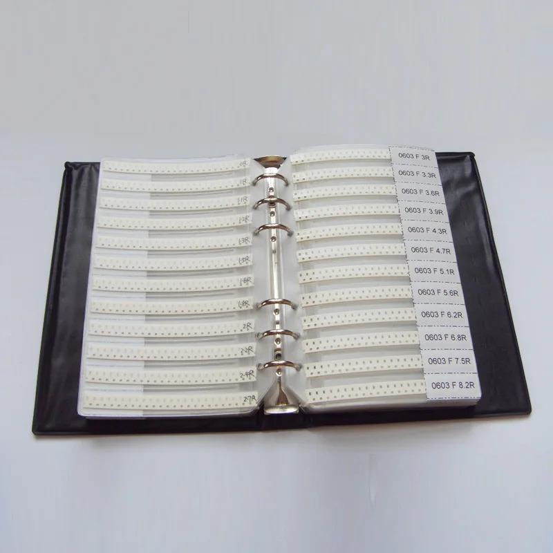 0603 SMD резистор 0R~ 10 м 1% 170valuesx25 шт = 4250 шт+ конденсатор 90valuesx25 шт = 2250 шт 0.5пФ~ 2,2 мкФ образец книги