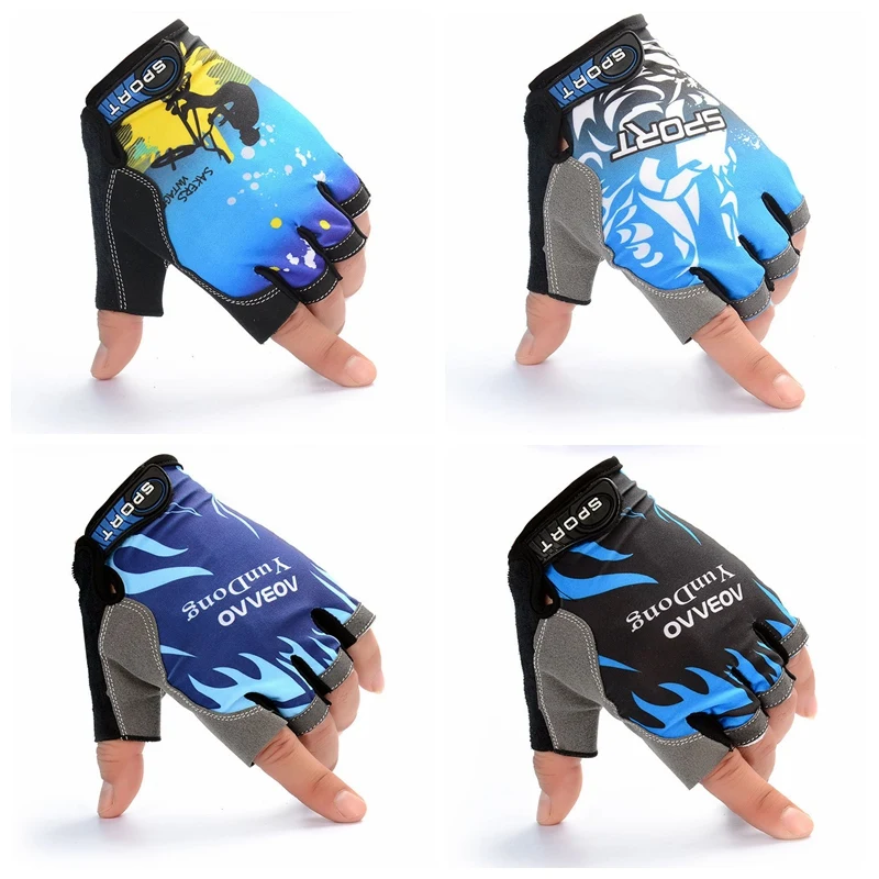 Мужские и женские перчатки для езды на велосипеде с полупальцами Нескользящие