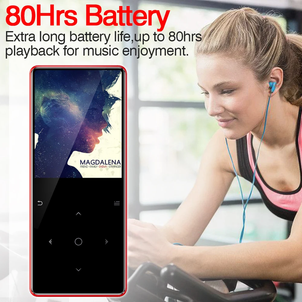 MP3 Player with bluetooth and built-in Speaker touch keys fm radio ebook mini USB music slim portable metal 16GB 32GB | Электроника