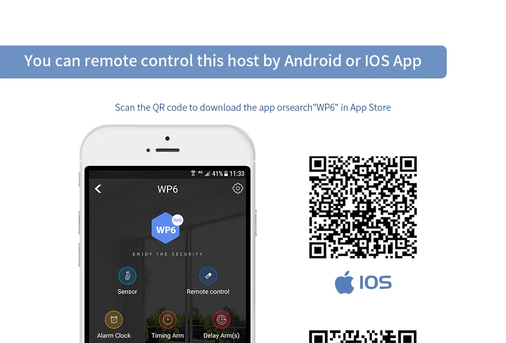 KERUI WP6 экономичная беспроводная WiFi охранная домашняя система охранной сигнализации приложение управление инфракрасный PIR детектор движения сигнализация
