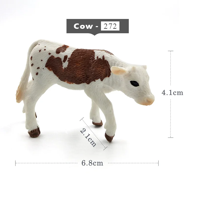 Cow -MY272 Ферма птицы Kawaii моделирование мини молоко Корова Крупный рогатый скот бык теленок пластик бык животное модель фигурка игрушки Фигурки домашний декор украшения - Цвет: Cow -MY272