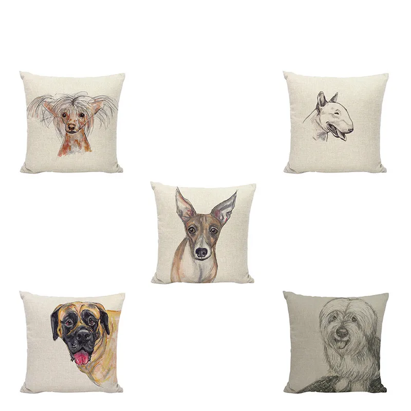 Эскиз щенка шаблон подушки комплект милый Ши тцу собака озорной золотые волосы