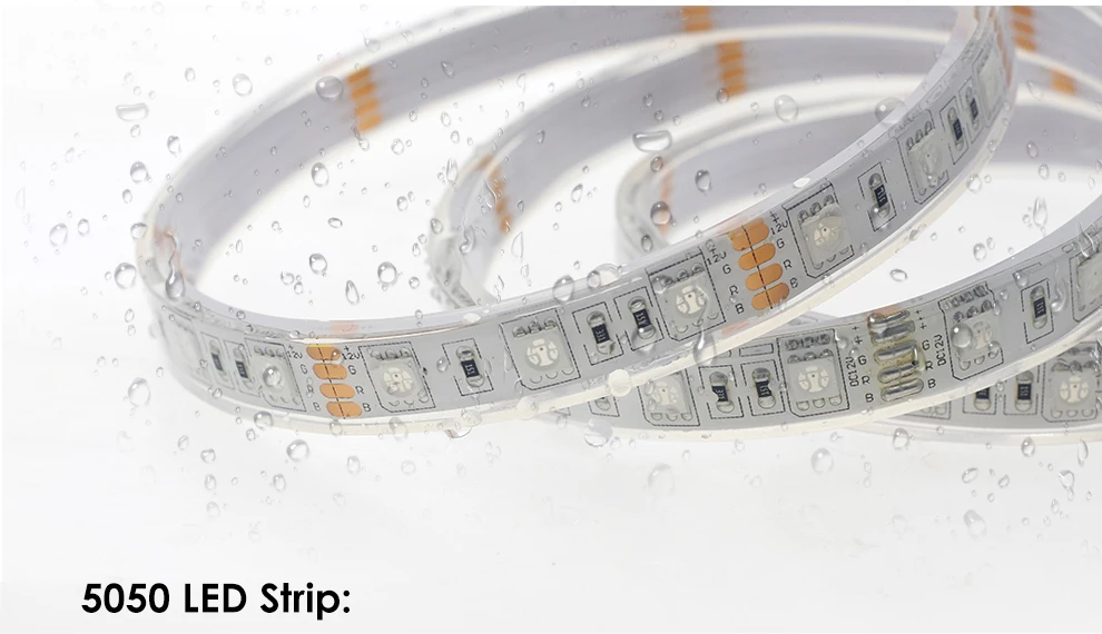 Водонепроницаемая IP68 SMD 5050 Светодиодная лента RGB гибкий светильник DC12V 60 светодиодный s/m Кремниевая трубка на открытом воздухе/под водой Светодиодная лента 5050