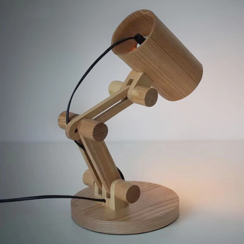 Деревянный Настольный светильник Horsten для гостиной спальни 110 240 В|wood table lamp|design