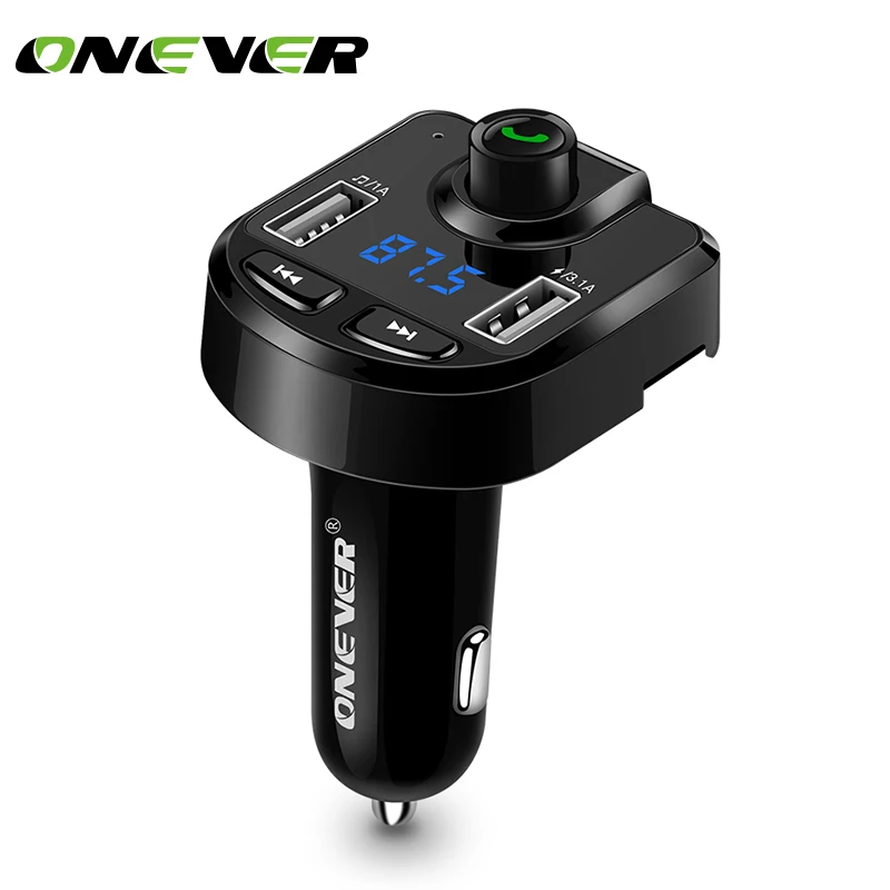 

Onever FM Transmitter Aux Modulator Bluetooth Handsfree Car Kit Car Audio MP3 Player with 3.1A Quick Charge Dual USB Car Charger