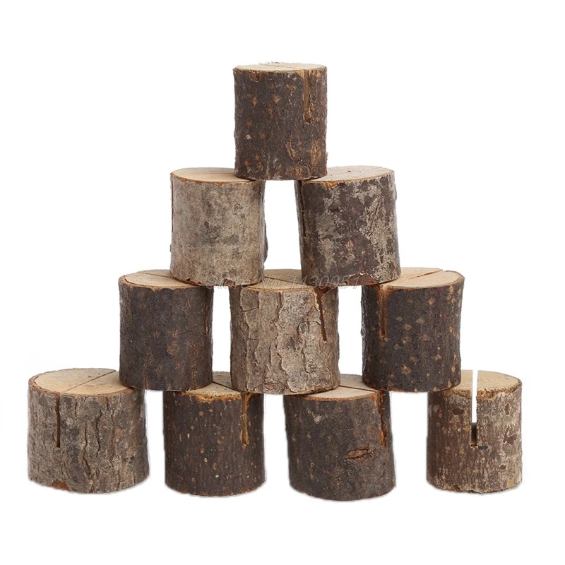 see the picyures 10Pcs/set Wooden Base Rustic Wedding Table Number Stand Place Name Memo Card Stand Holder DIY Home Wedding Party Decor - Цвет: see the picyures
