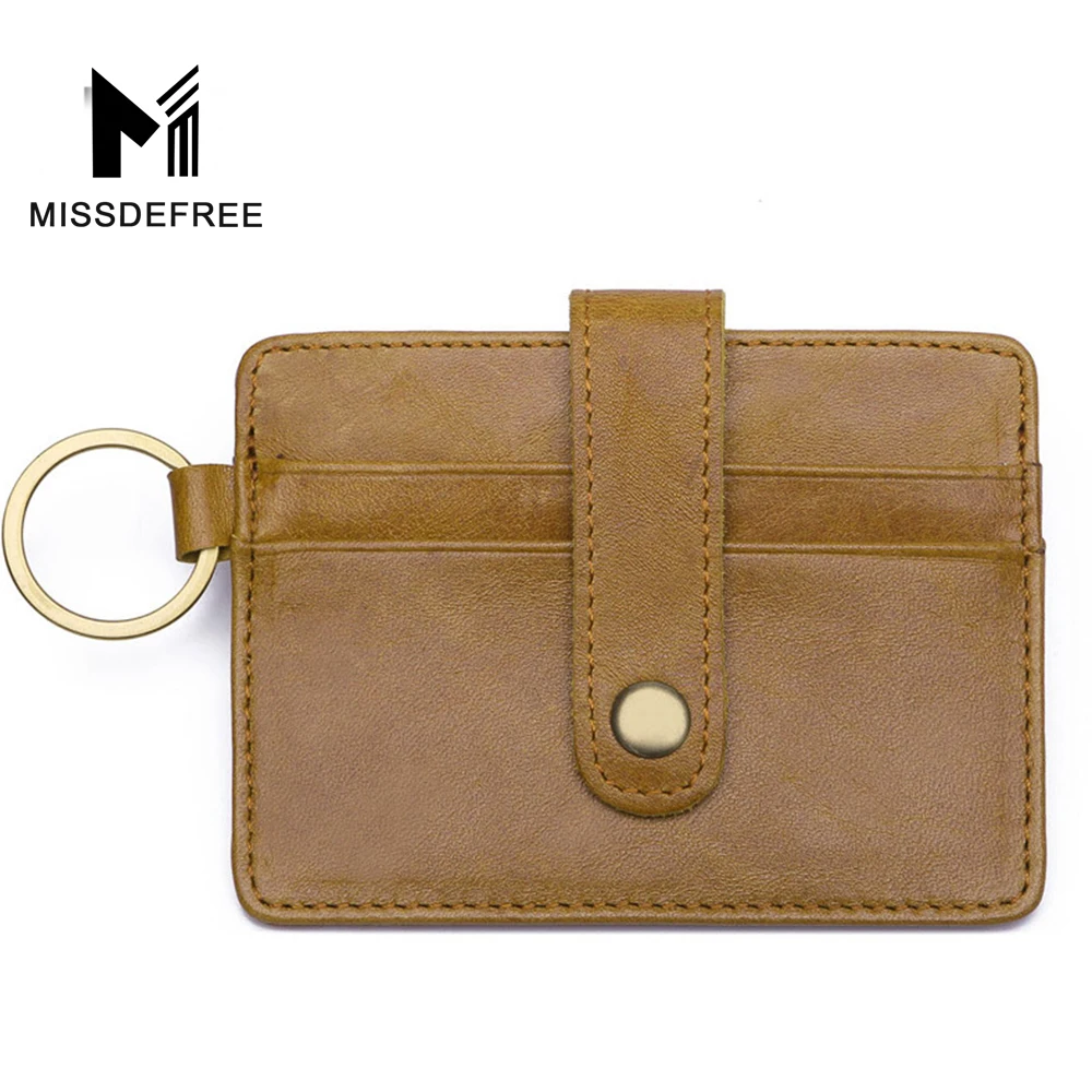 RFID Блокировка минимализм мужские Leather Slim Card Case передний карман держатель карты