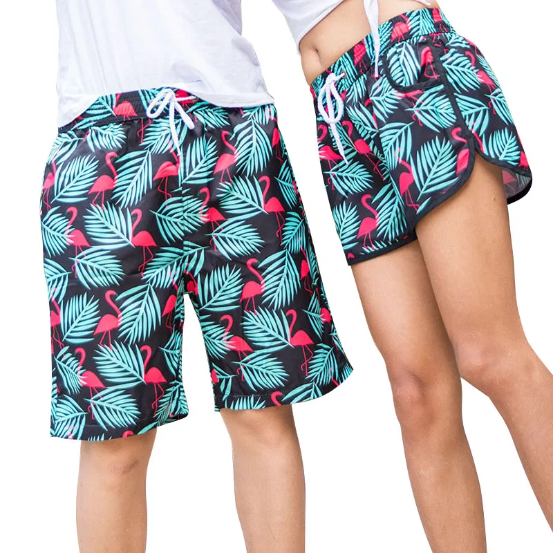 2018 модные шорты для пар Летние Гавайские пляжные влюбленных Бермуды купальные