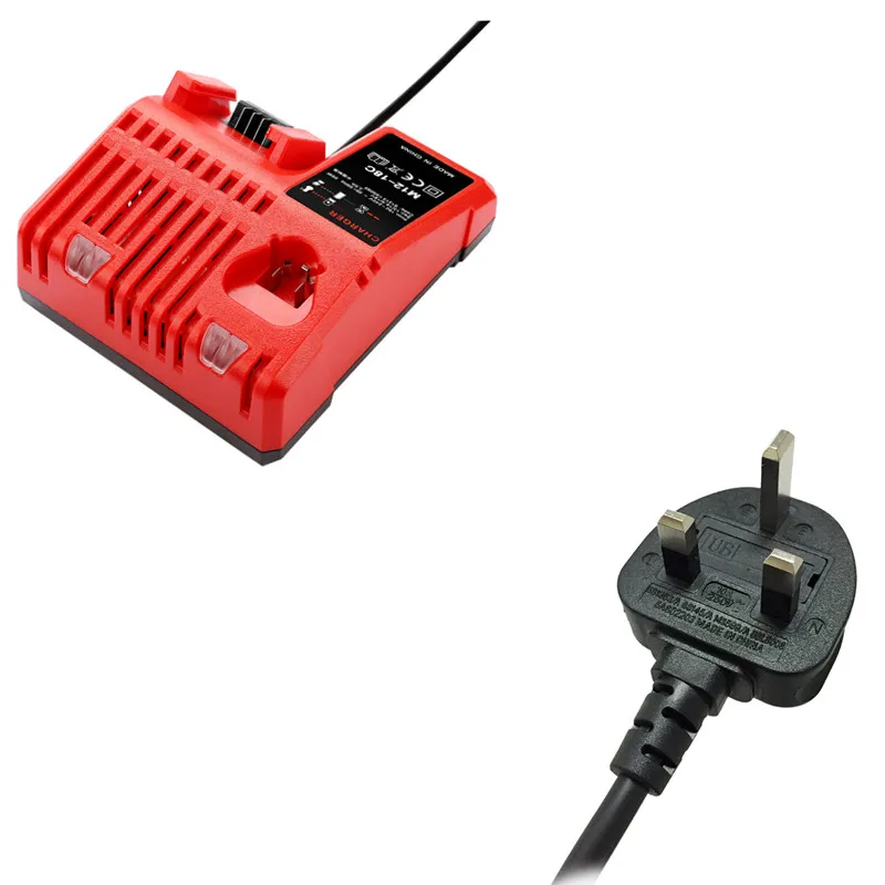 UK PLUG Cncncool 110-240 В литий-ионный аккумулятор зарядное устройство для Милуоки M12 M18 48-11-1815 48-11-1828 48-11-2401 48-11-2402 Прямая поставка - Цвет: UK PLUG