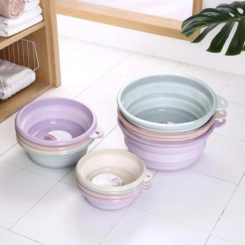 Portable Folding Bucket Foldable Vegetable Fruit Cleaning Basin Tourism Outdoor Fishing Promotion Camping Car Wash Bucket
