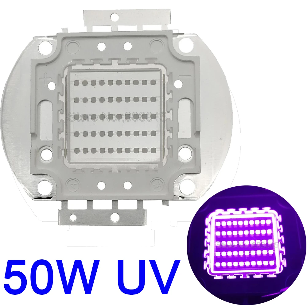 50 Вт УФ фиолетовые светодиодные ультрафиолетовые лампы чипы 365nm 380nm 395nm 420nm