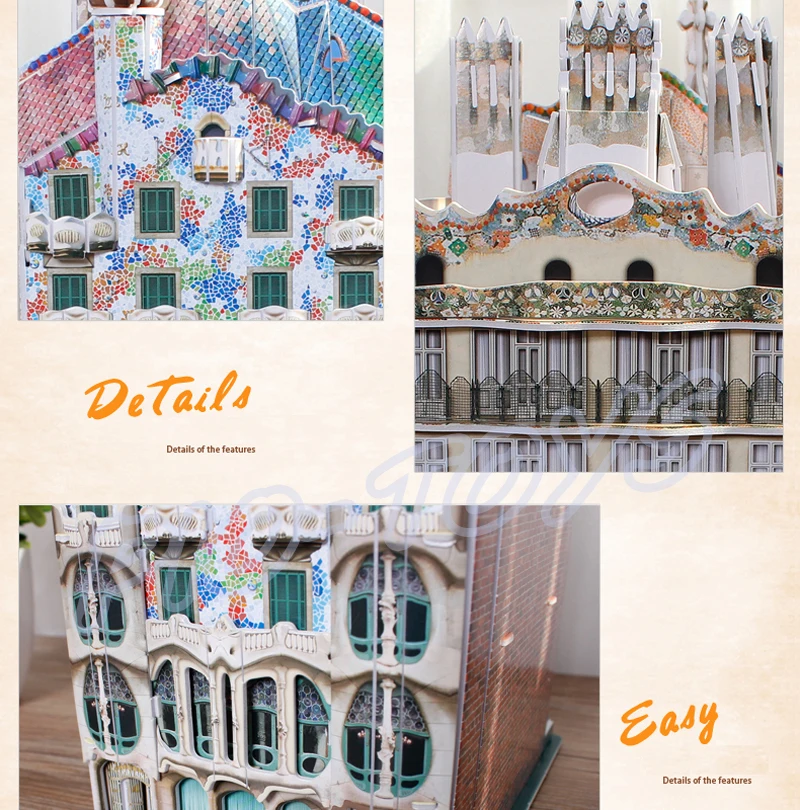 Новое поступление подарок пазлы CASA BATLLO 3D знаменитая конструкция игровое