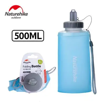 blue 500ML Naturehike силиконовая чашка складная бутылка портативная мягкая сумка для воды на открытом воздухе путешествия Велоспорт бутылки для воды герметичность и BPA бесплатно - Цвет: blue 500ML