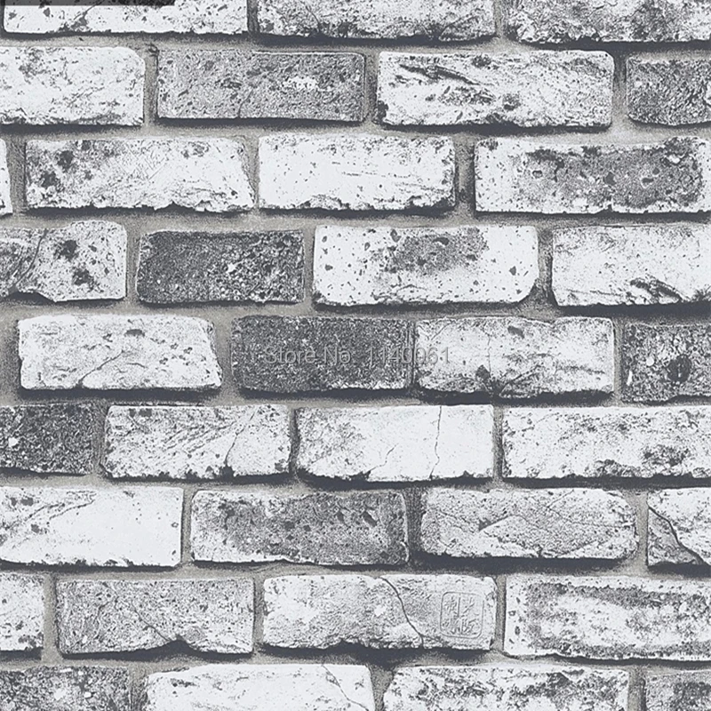 

Bricks pattern 3D gray bricks wallpaper wall paper Simple Chinese style KTV bar cafe Wallpaper Roll