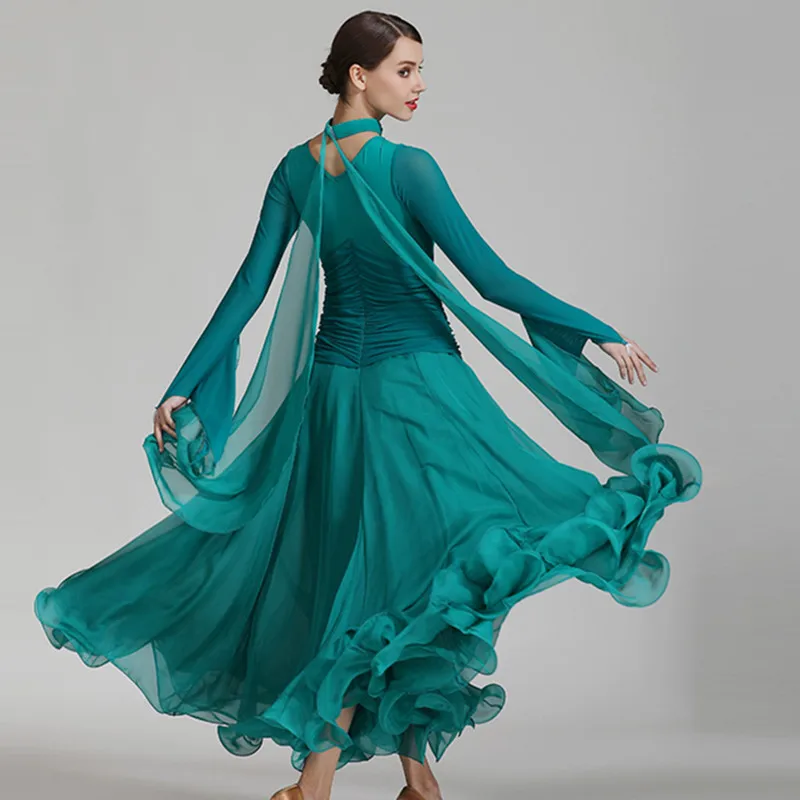 Гладкий бальный танец Стандартный Вальс платье женские foxtrot танцевальные платья