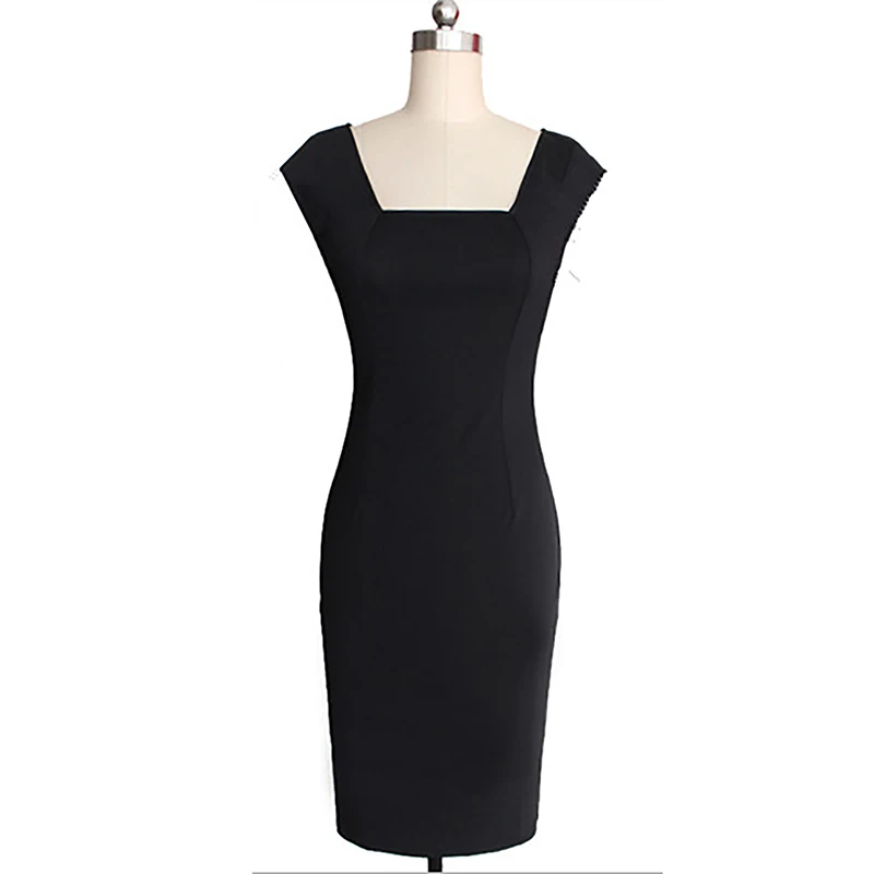 Летнее платье Для женщин Повседневное Бизнес Chic Винтаж черный розовый цвет