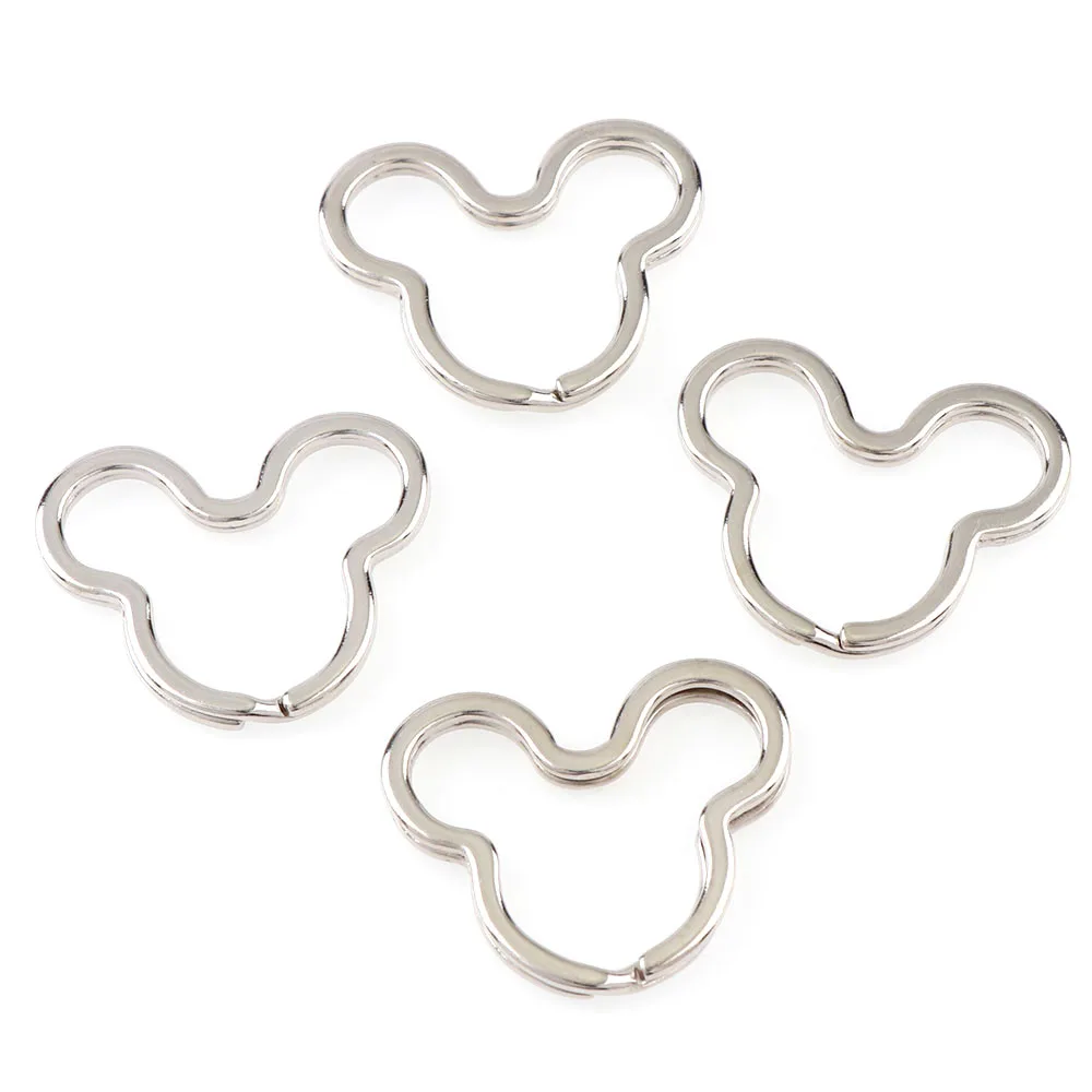 33x25mm 10pcs 10 шт./лот, 6 видов стилей, 2 цвета, Железный цветок сливы, любовь и круглая форма, разделенное кольцо, железное кольцо для ключей, для изготовления брелков, сделай сам, ювелирные аксессуары - Цвет: 33x25mm 10pcs
