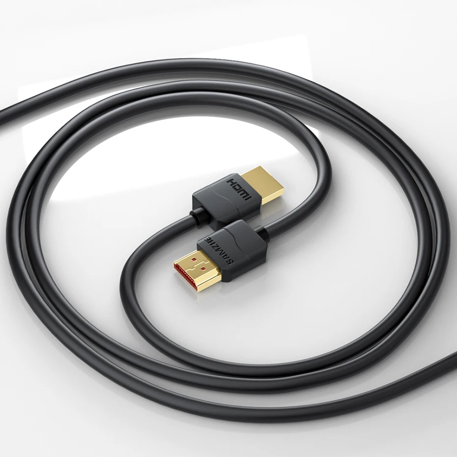 SAMZHE hdmi кабель Мягкий тонкий hdmi к hdmi 2,0 4K UHD 3D 0,5 м 1 м 1,5 м 2 м 3 м для PS3 PS4 xbox проектор HD lcd Apple tv компьютер