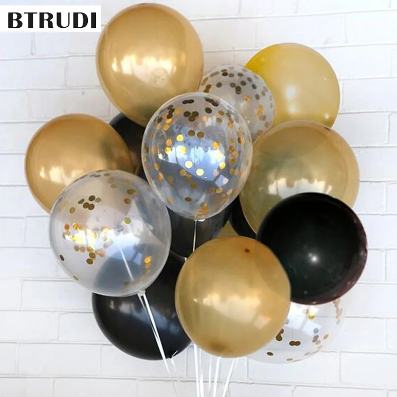 

BTRUDI 50pcs 12inch confetti balloon Sequin latex balloon suit for wedding birthday Valentine' theme party Decoration supplies