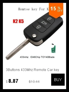 3 кнопки 433 МГц Складной Дистанционный брелок для Kia Rio Ceed Cee 'd CeedPro Picanto Sportage транспондер чип ID46(7936) TOY40 лезвие