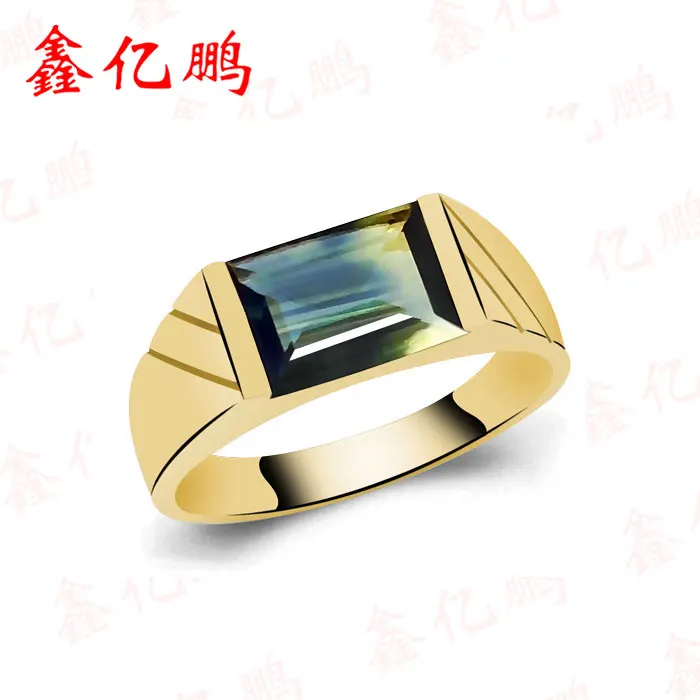 Кольцо из 18-каратного золота с инкрустированным натуральным сапфиром простое и