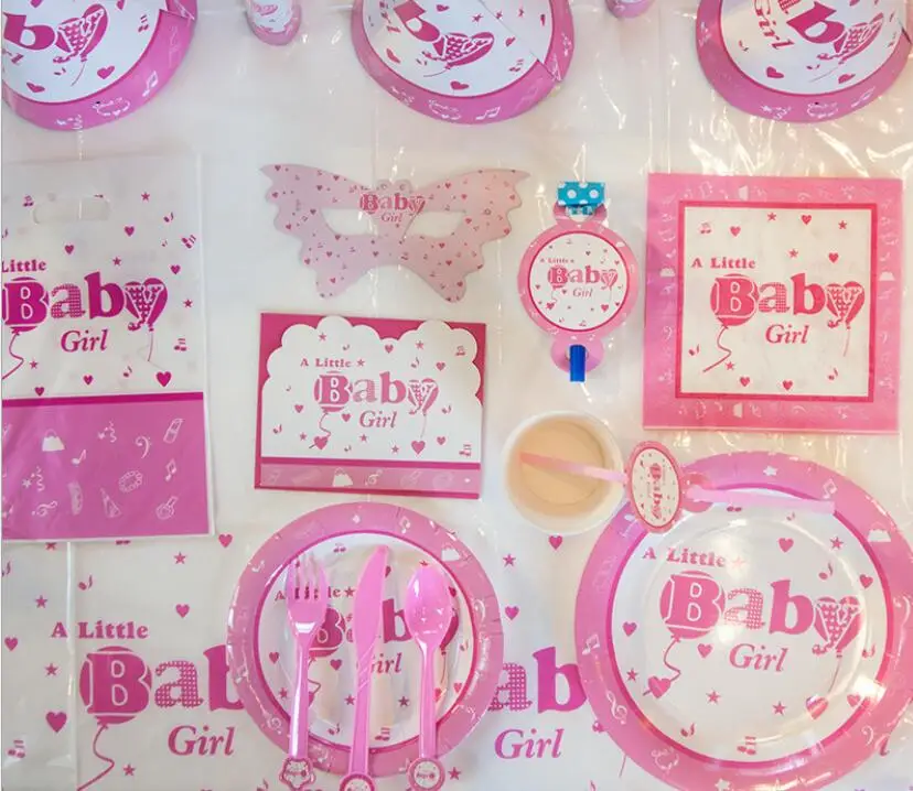 Посуда для маленьких девочек розовая декоративная бумага вечеринок на день