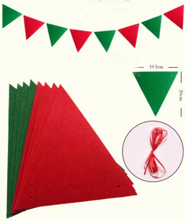 ZY DIY новый бренд Счастливого Рождества зеленый красный смешанный флаг с надписью