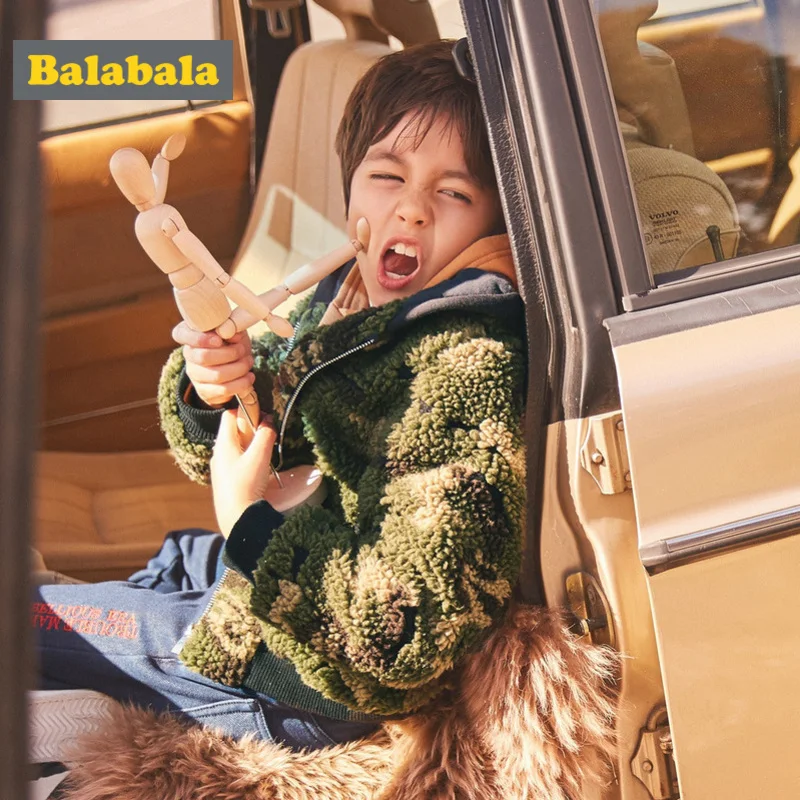 Куртка с капюшоном для мальчиков-подростков Balabala камуфляжная куртка из шерпы