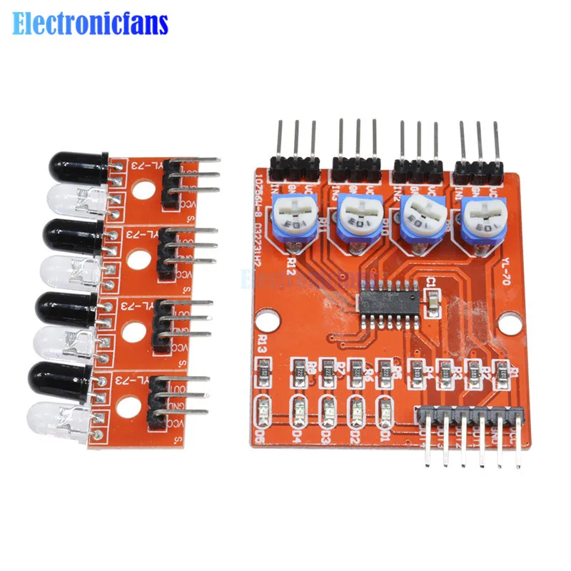 4 канальный инфракрасный детектор четырёхканальный модуль датчика обхода