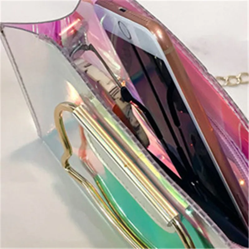 2018 Новый Cat прозрачный для девочек-подростков Crossbody сумка Голограмма блеск кожи