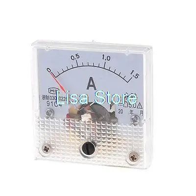 

White DC 1.5A Range Analog AMP Current Panel Meter Ammeter Gauge