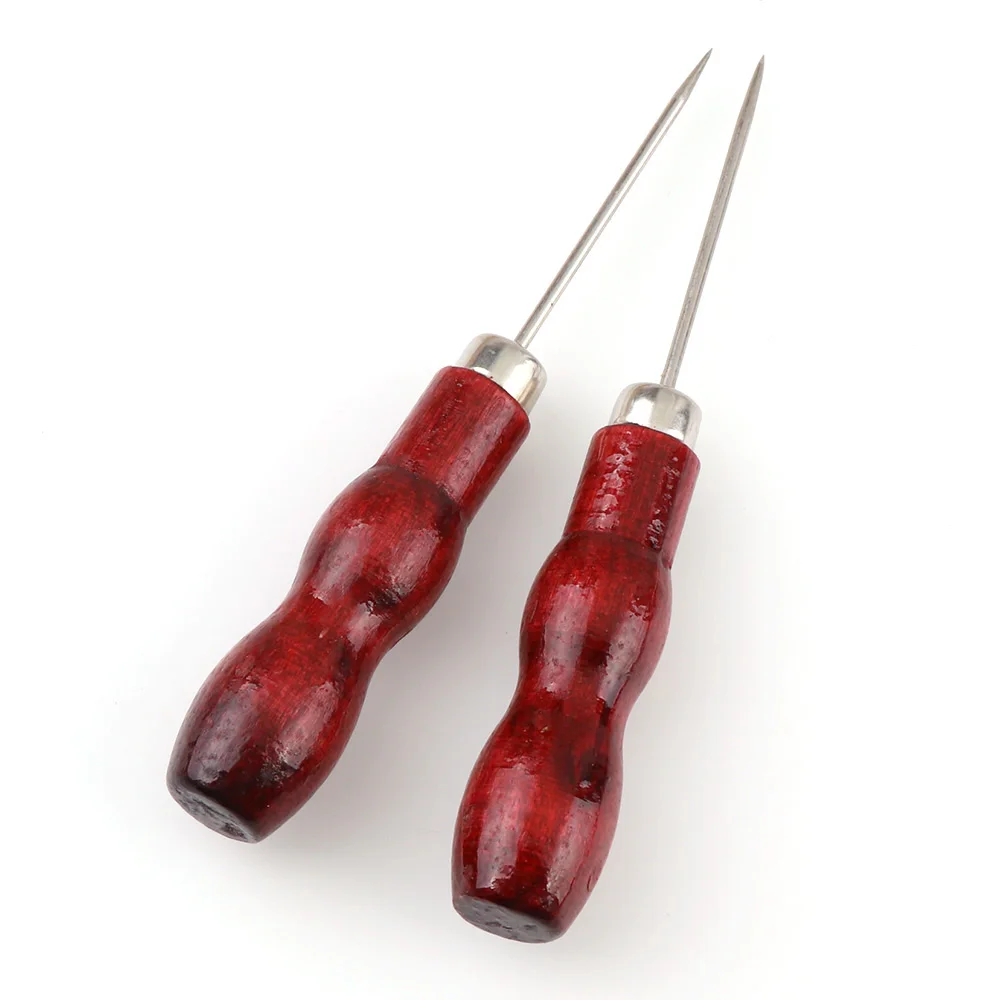 2 шт. инструмент для шитья кожи и холста с деревянной ручкой|Швейные инструменты