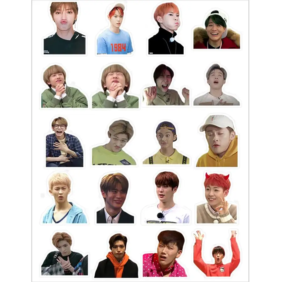 Клейкая наклейка Kpop NCT127 NCT с забавными выражениями наклейки для фото багажа