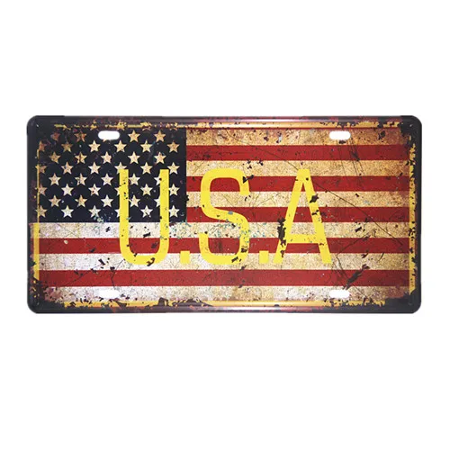 Фиолетовый DL-USA Великобритания Франция ITYLY Канада Бразилия Винтаж живопись Олово Войти Metal Poster номерной знак подходит для бар паб украшения дома - Цвет: Фиолетовый