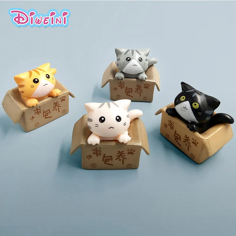 Миниатюрная фигурка из ПВХ для украшения дома милая игрушка в кошачьей