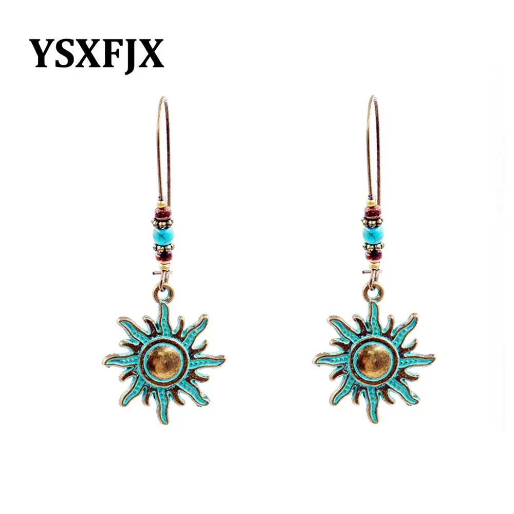 YSXFJX модные ретро серьги женский Творческий солнце большие boho Стиль Длинные