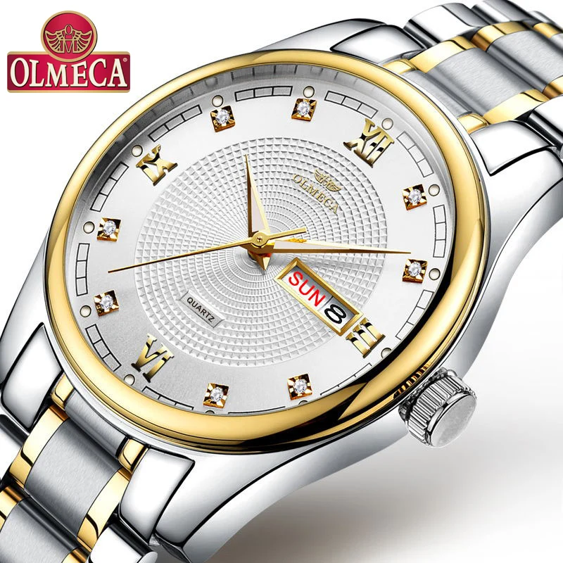 

OLMECA Men's WristWatch Luminous Business Chronograph Waterproof Dress Quartz Watches Auto Date relogio masculino