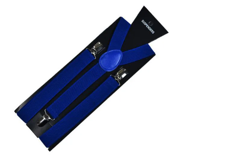 Royal blue 20 цветов эластичные кожаные подтяжки мужские 3 зажимы подтяжек винтажные мужские s женские подтяжки для брюк Свадебные подтяжки для юбки - Цвет: Royal blue