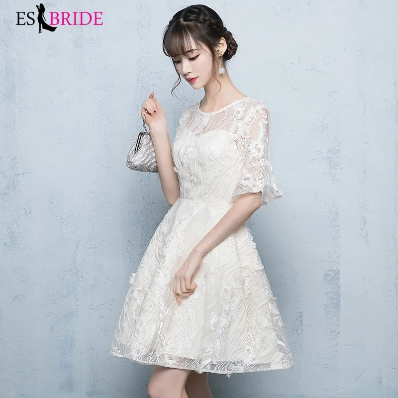 Простые белые короткие вечерние платья размера плюс Новое поступление 2019