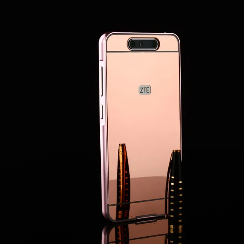 Чехол для zte Blade V8 с алюминиевой металлической рамкой бампер+ зеркальная акриловая задняя крышка для zte Blade V8 V 8 чехол для телефона s Fundas Coque