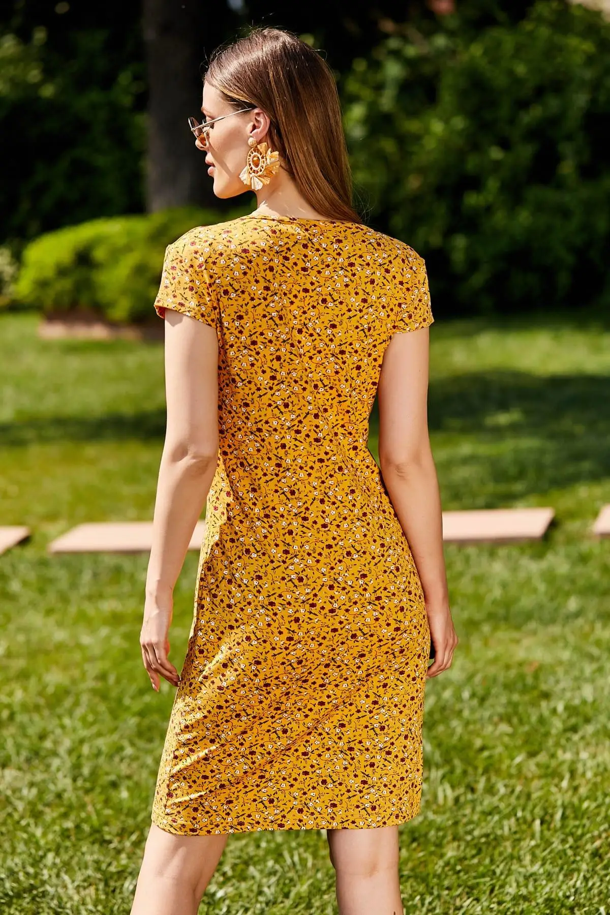 Счастье ist. Женское платье из вискозы с v-образным вырезом и принтом SZ00003 | Женская