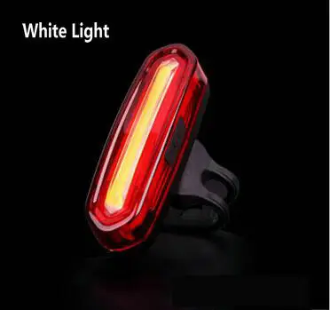 120 люмен COB LED Велосипедный Спорт передний свет USB зарядка Водонепроницаемый литиевых Батарея Детская безопасность задние велосипед лампа Велоспорт Интимные аксессуары - Цвет: White Light