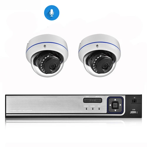 AZISHN H.265 5MP POE CCTV система безопасности 5.0MP NVR Взрывозащищенная аудио ip-камера P2P Onvif ИК ночного наружного наблюдения комплект - Color: NVR and 2 Camera