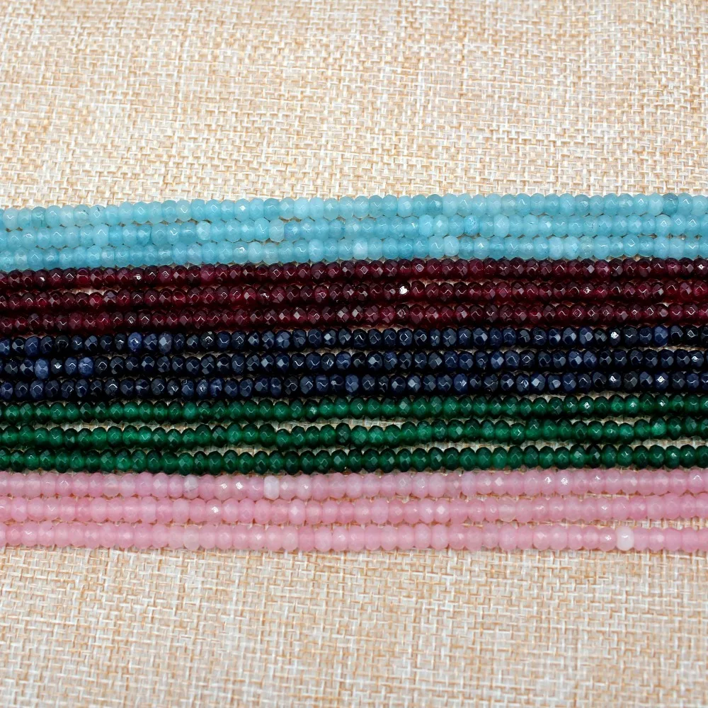 Free Shipping 2*4mm Pretty Faceted Rondelle Shape 10 Color Jades Loose Beads Strand 15&quot DIY Creative Jewellery Making | Украшения и