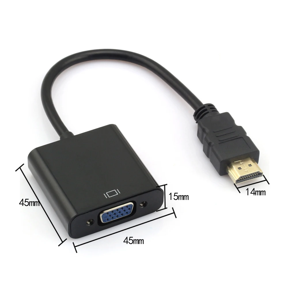 Адаптер-конвертер VGA совместимый с HDMI кабель для компьютера ноутбука планшета 1080p